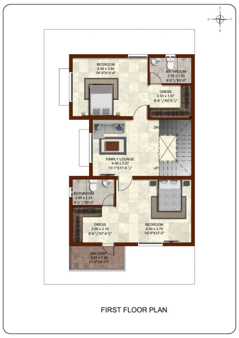 3 BHK-1500-First-Floor-West-Facing - CasaGrand Bloom Chennai