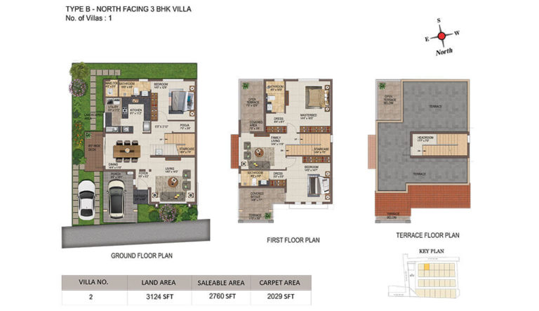 3 BHK - 3124 - CasaGrand Solitaire Villas Coimbatore