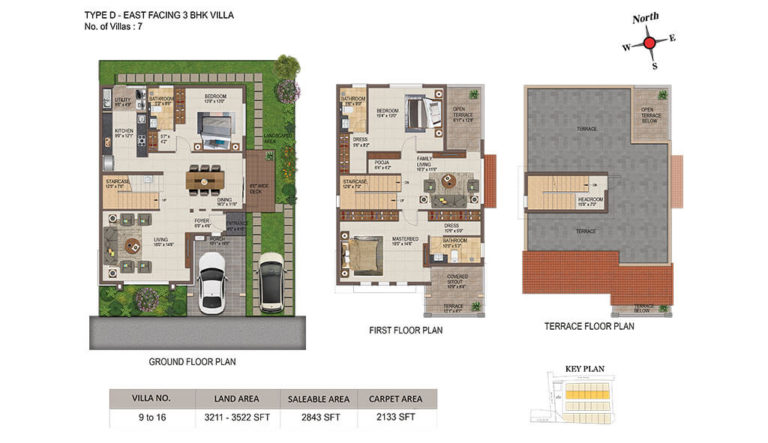 3 BHK - 3211 - CasaGrand Solitaire Villas Coimbatore