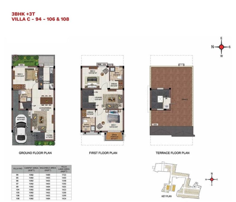 3 BHK Villa - 1605 - CasaGrand Vistaaz Chennai
