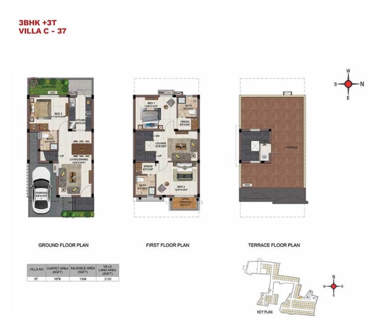 3 BHK Villa - 2120 - CasaGrand Vistaaz Chennai