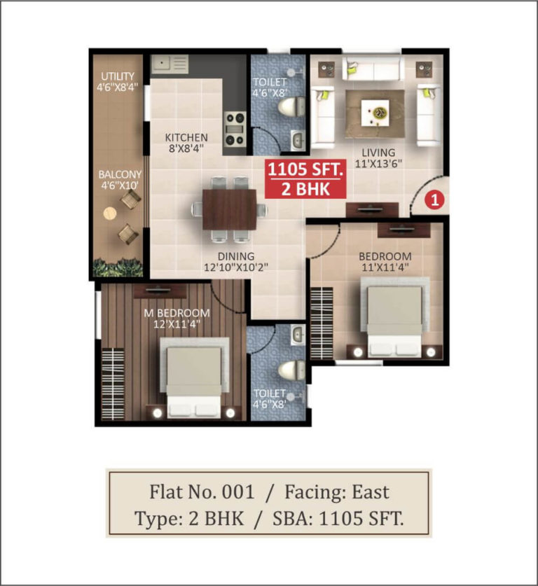 2 BHK - 1105 - Saritha Splendor Whitefield