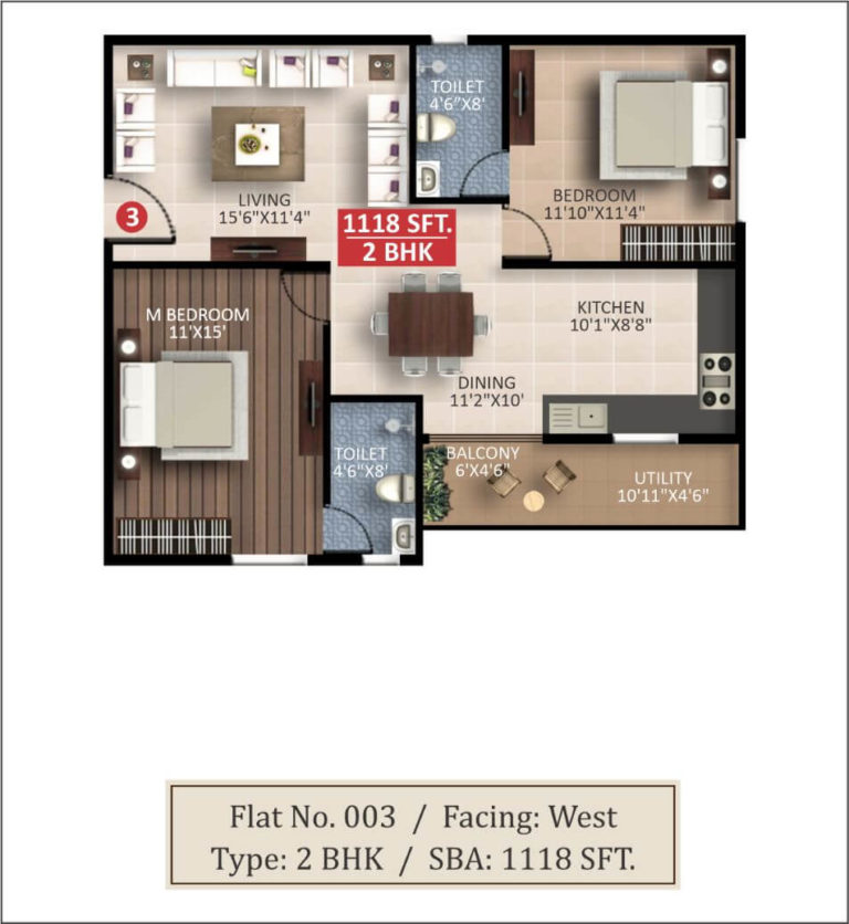 2 BHK - 1118 - Saritha Splendor Whitefield