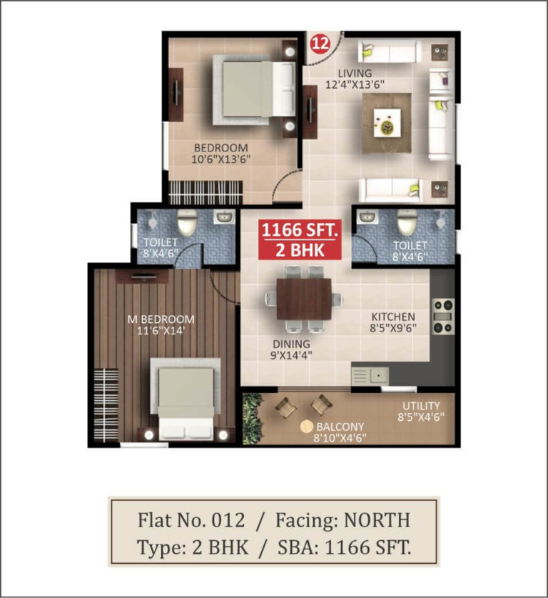 2 BHK - 1166 - Saritha Splendor Whitefield