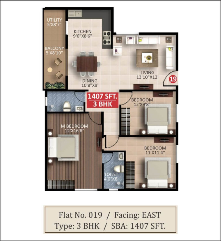 3 BHK - 1407 - Saritha Splendor Whitefield