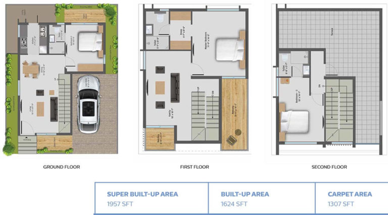 3 BHK - 1957 - 42 Queens Square Villas Sarjapur