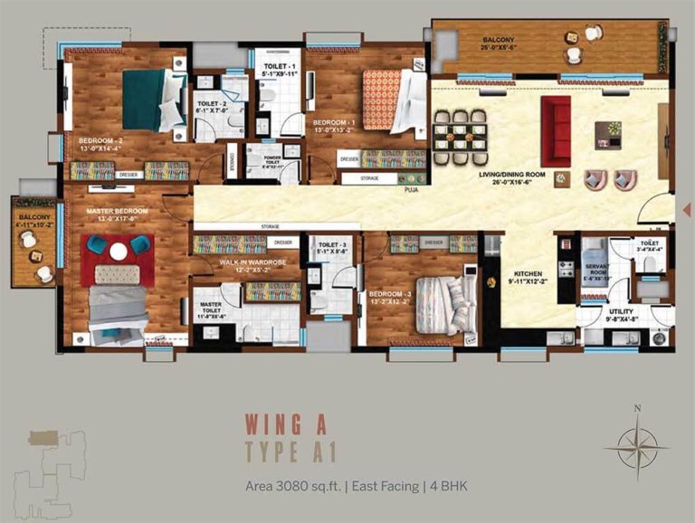 4 BHK - 3080 - Koncept Ambience Downtown Bangalore