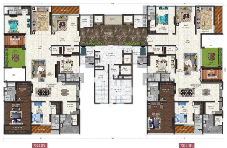 4 BHK - 7333 - Fortune Sonthalia Sky Villas