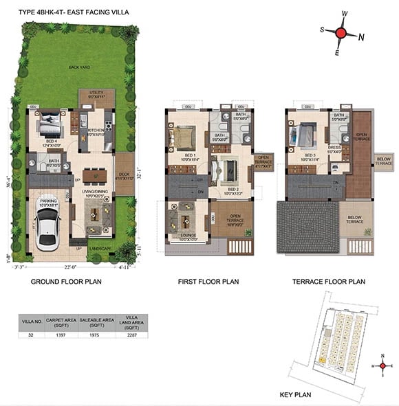 4 BHK East Facing 1 - CasaGrand Florella Villas Sarjapur