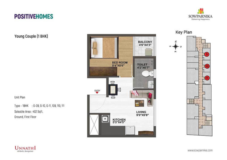 1 BHK - 402 - Sowparnika Unnathi Attibele