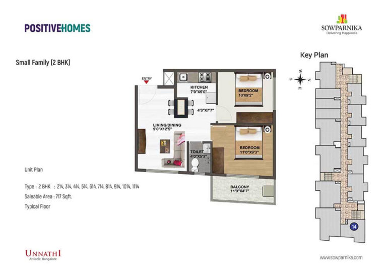 2 BHK - 717 - Sowparnika Unnathi Attibele