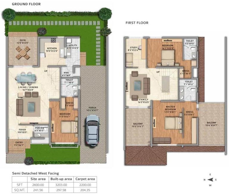 3 BHK Semi Detached - 2600 - Adarsh Tranqville Villas
