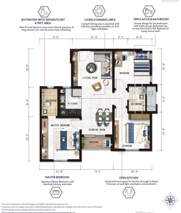 3 BHK Smart - 1006 - Risland The Ace Chennai