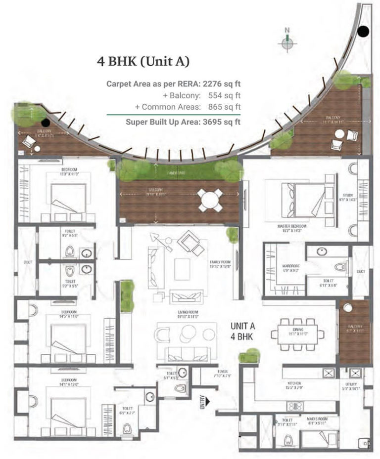 4 BHK A - 3695 - Assetz 38 And Banyan