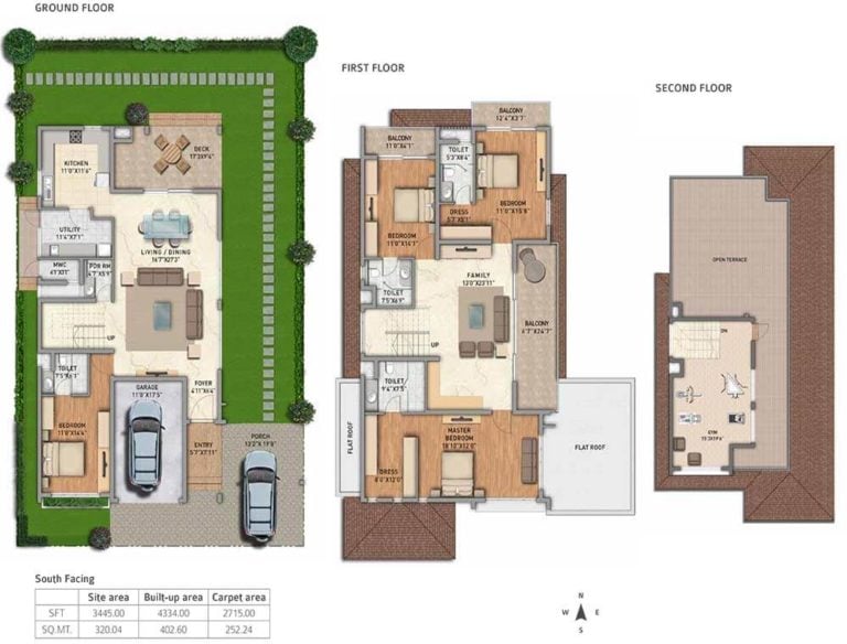4 BHK South - 3445 - Adarsh Tranqville Villas
