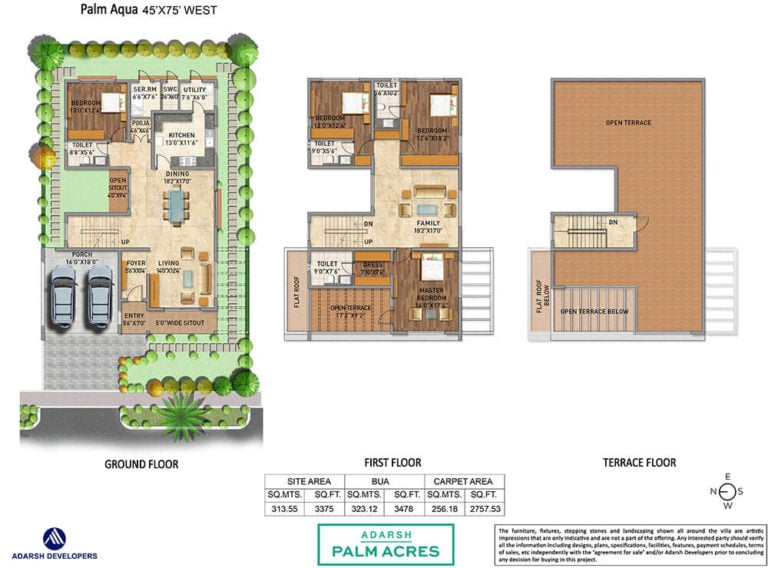 Palm-Aqua-West - Adarsh Palm Acres Villa