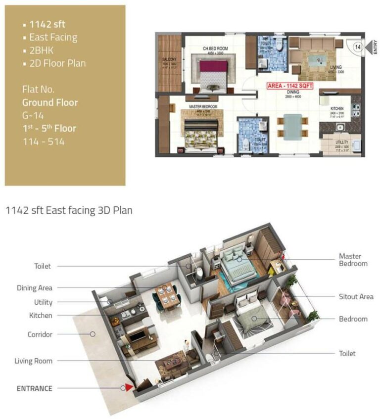 2 BHK East - 1142 - PVR Kshetra Shankarpally