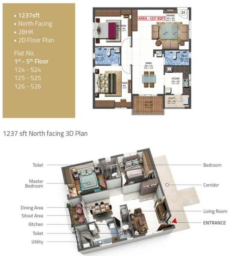 2 BHK North - 1237 - PVR Kshetra Shankarpally