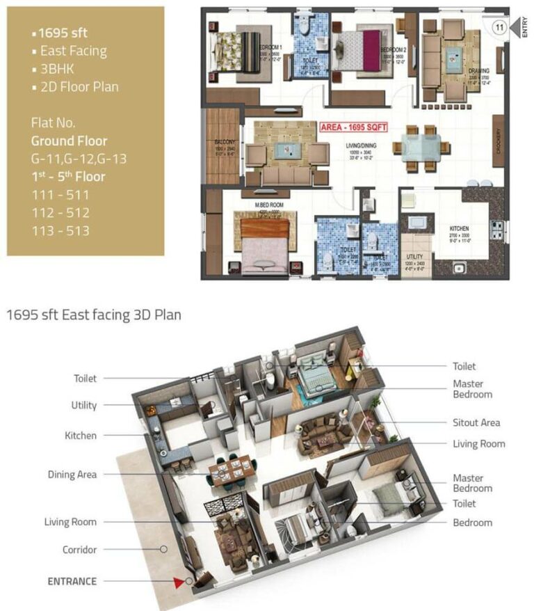 3 BHK East - 1695 - PVR Kshetra Shankarpally