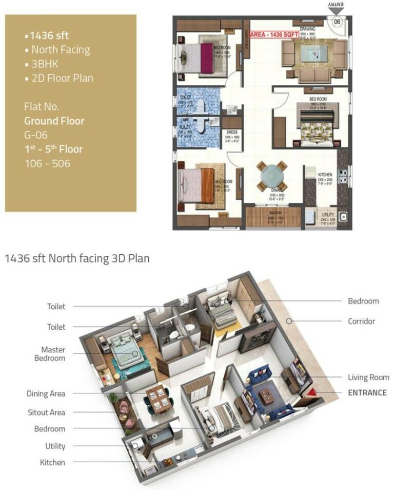 3 BHK North - 1436 - PVR Kshetra Shankarpally