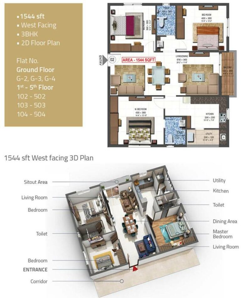 3 BHK West - 1544 - PVR Kshetra Shankarpally