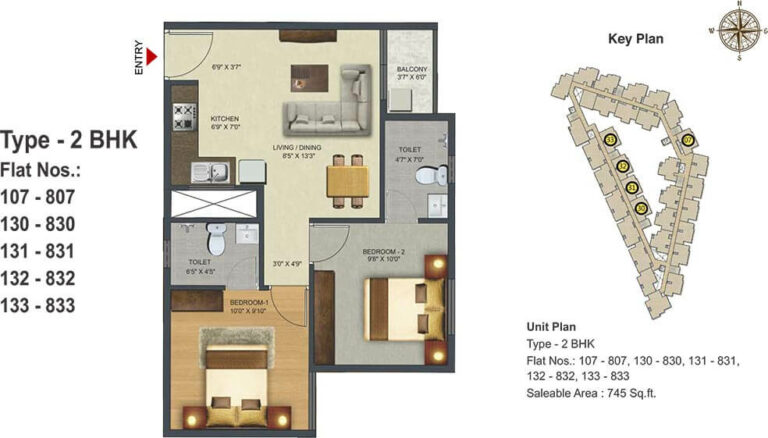 2 BHK - 745 - Sowparnika Pranathi