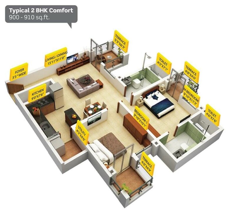 2 BHK Comfort - Purva Silversands Pune