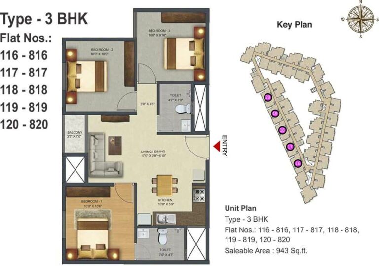 3 BHK - 943 - Sowparnika Pranathi