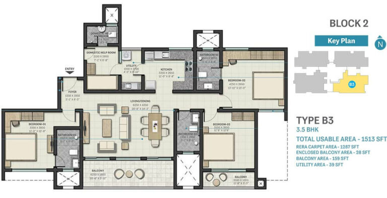 3.5 BHK - 1513 - Sobha Nesara Kothrud