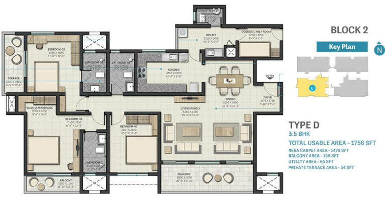 3.5 BHK - 1756 - Sobha Nesara Kothrud