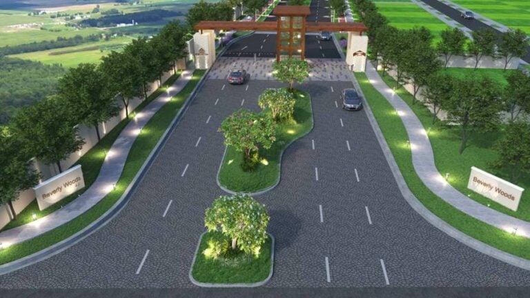 Prime Beverly Woods Villas Entrance Aerial View