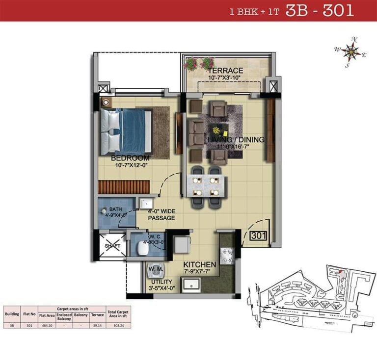 1 BHK 1T - 503 - Salarpuria Sattva HM Royal