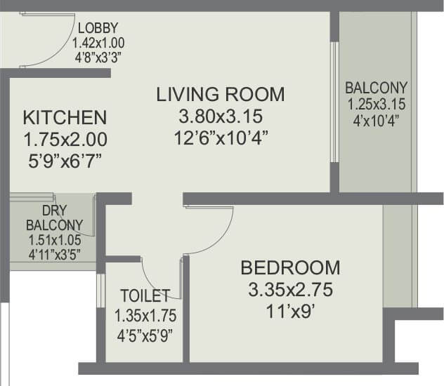 1 BHK - 408 - Rohan Abhilasha 2 Pune