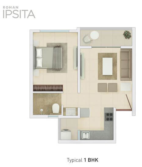 1 BHK - Rohan Ipsita Pune
