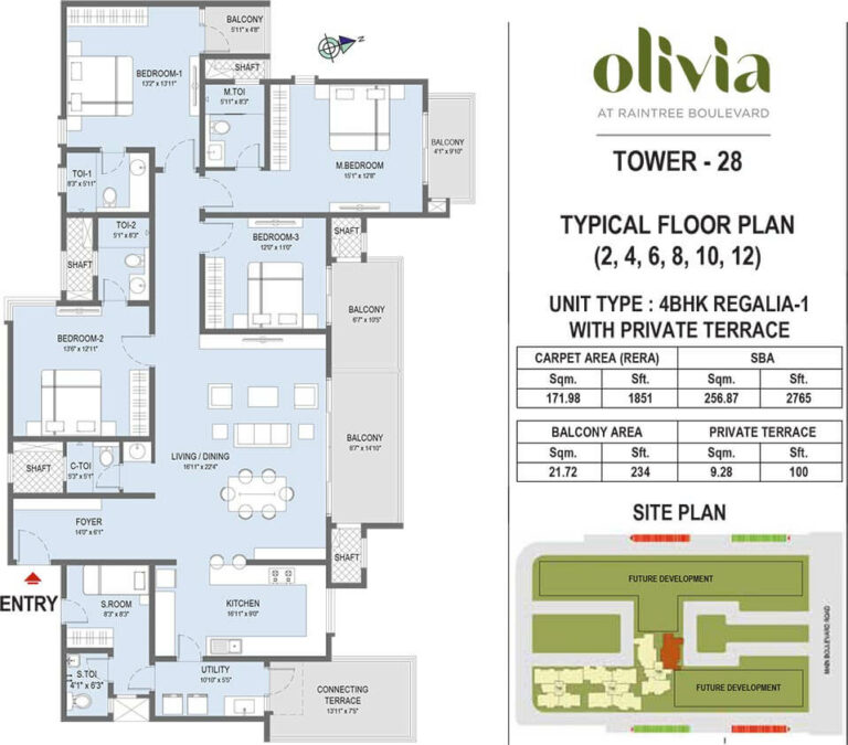 1851 - 4 BHK Olivia at LnT Raintree Boulevard Phase 3