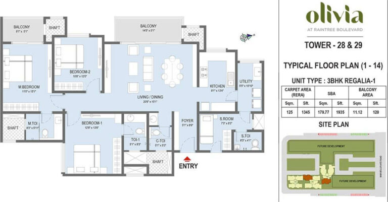 1935 - 3 BHK Olivia at L And T Raintree Boulevard Phase 3