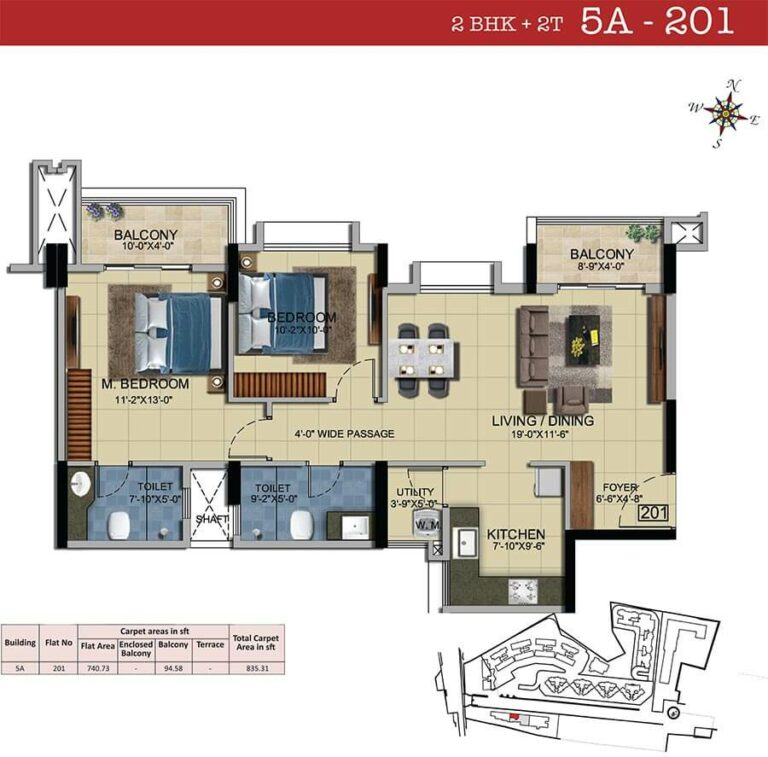 2 BHK 2T - 835 - Salarpuria Sattva HM Royal