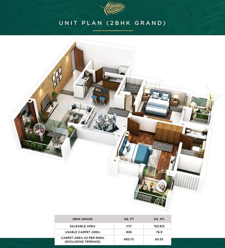 2 BHK Grand - 1117 - Purva Emerald Bay Silversands