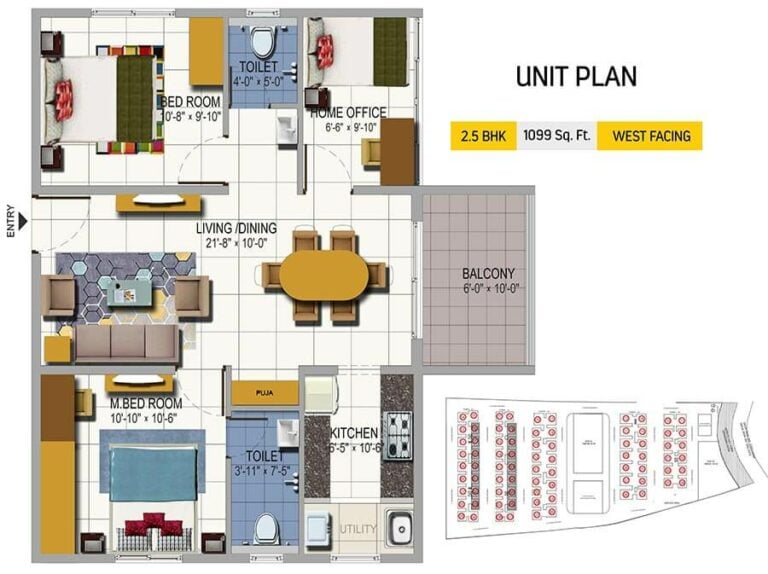 2.5 BHK - 1099 - Urbanrise on Cloud 33 Codename Talk Of Hyderabad
