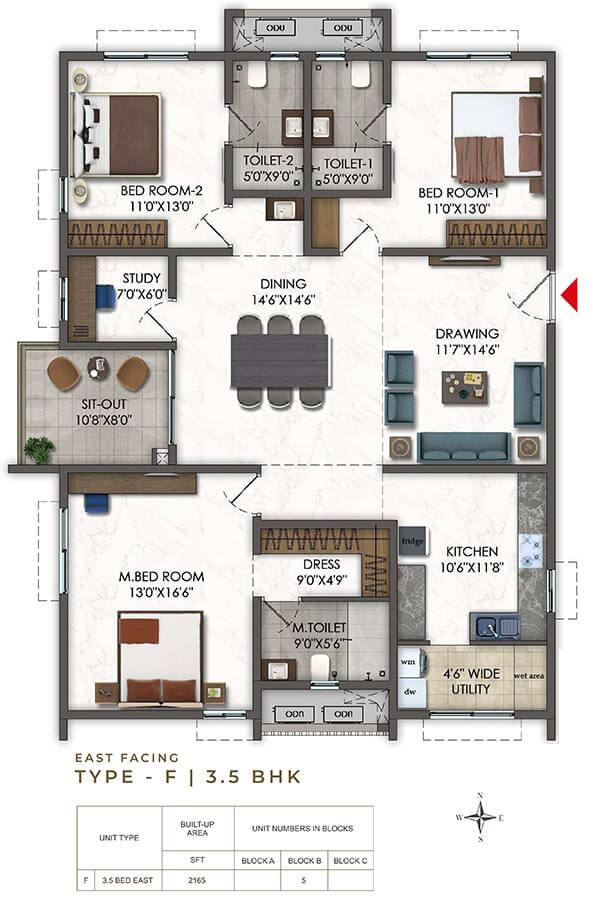 2165 3.5BHK - Ramky Odyssey Narsingi