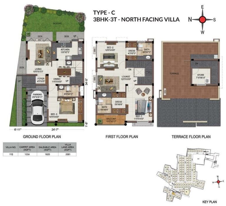 3 BHK - 1820 - Casagrand Grandio Navalur