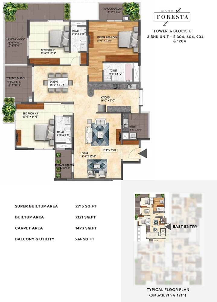 3 BHK - 2715 - Mana Foresta