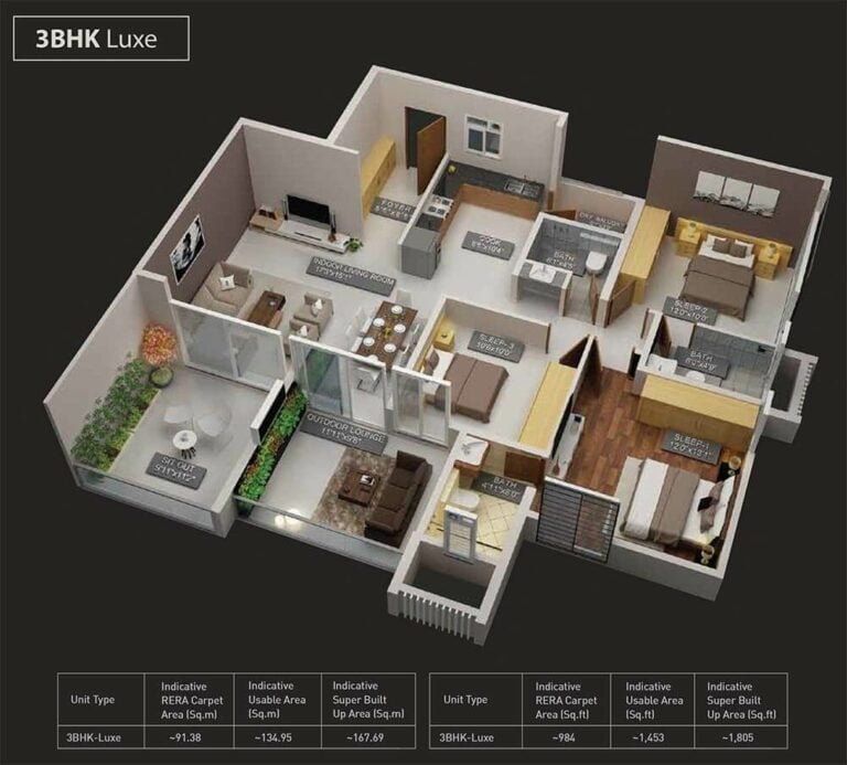 3 BHK Luxe - Purva Aspire Pune