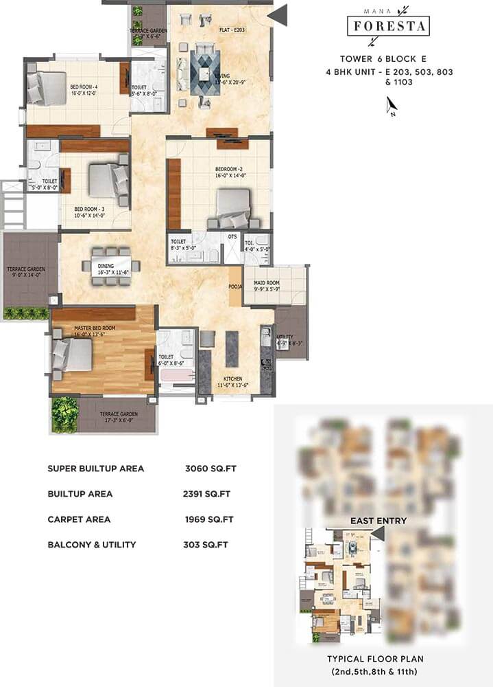 4 BHK - 3060 - Mana Foresta