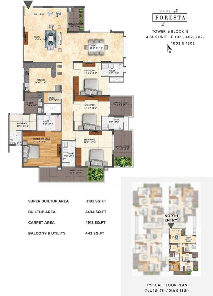 4 BHK - 3192 - Mana Foresta