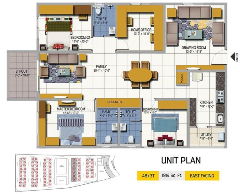 4 BHK 3T - 1914 East - Urbanrise on Cloud 33 Codename Talk Of Hyderabad
