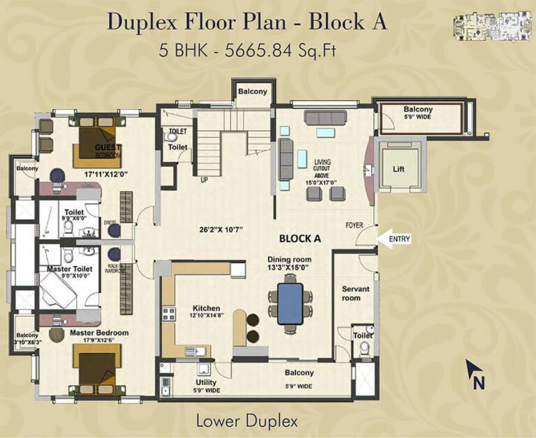 5 BHK Duplex A Lower - 5665 - HM Grandeur