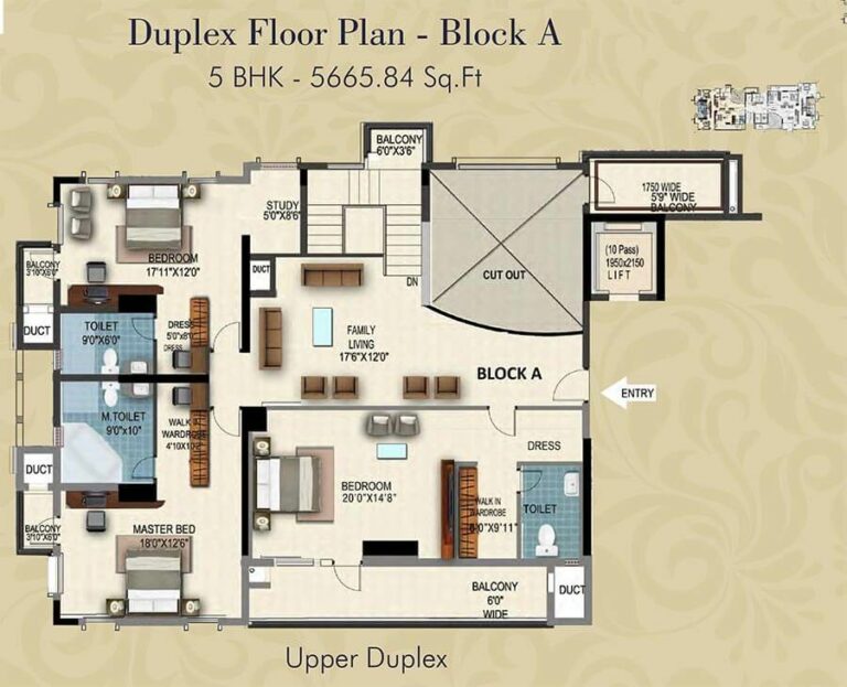 5 BHK Duplex A Upper - 5665 - HM Grandeur