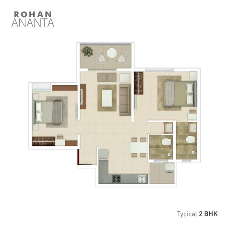 Typical 2 BHK - Rohan Ananta Tathawade