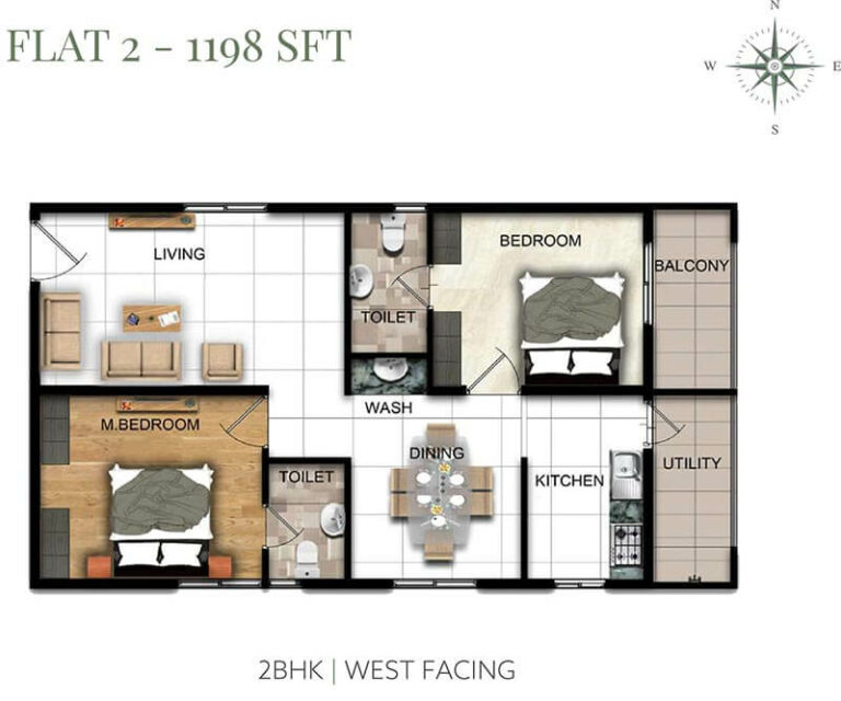 2 BHK - 1198 - Manbaum HomeTree